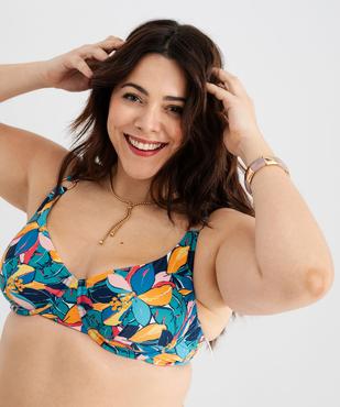 Haut de maillot de bain emboitant fleuri femme grande taille vue5 - GEMO (PLAGE) - GEMO