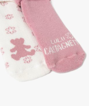 Chaussettes bébé en maille bouclette imprimée fleurs (lot de 2) - LuluCastagnette vue2 - LULUCASTAGNETTE - GEMO