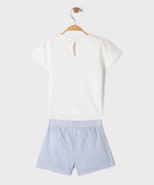 Ensemble 2 pièces tee-shirt + short bébé fille vue3 - GEMO(BEBE DEBT) - GEMO