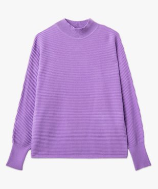 Pull à col montant en maille côtelée femme vue4 - GEMO(FEMME PAP) - GEMO