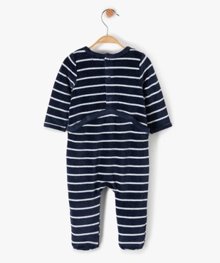 Pyjama bébé en velours avec inscription sur l’avant vue3 - GEMO(BB COUCHE) - GEMO