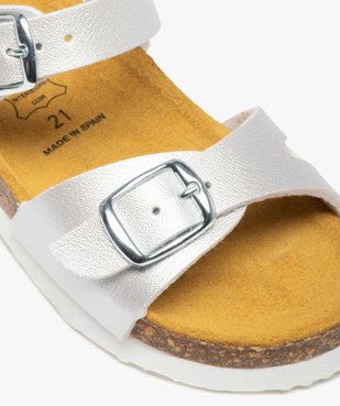 Sandales bébé fille à brides métallisées et semelle liège vue6 - GEMO(BEBE DEBT) - GEMO
