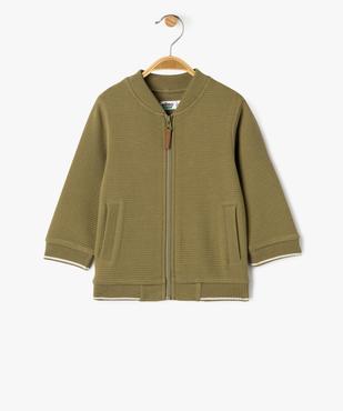 Sweat zippé effet rayé bébé garçon vue1 - GEMO(BEBE DEBT) - GEMO