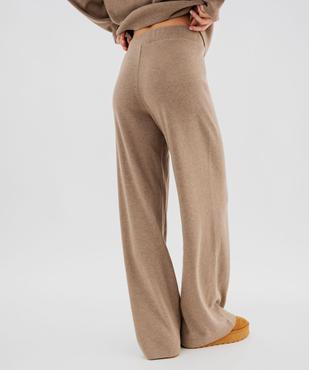 Pantalon en maille à taille élastiquée coupe large femme  vue4 - GEMO(FEMME PAP) - GEMO