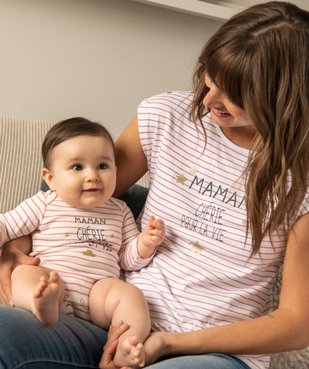 Body bébé fille manches longues à rayures et fleurs (lot de 3) vue6 - GEMO 4G BEBE - GEMO