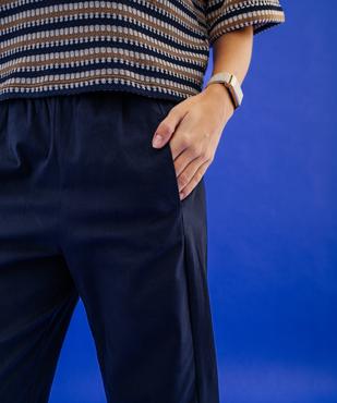 Pantalon barrel en coton stretch à taille élastiquée femme vue2 - GEMO(FEMME PAP) - GEMO