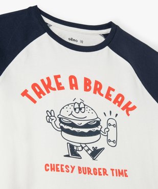 Tee-shirt garçon à manches courtes avec motif burger vue2 - GEMO (JUNIOR) - GEMO
