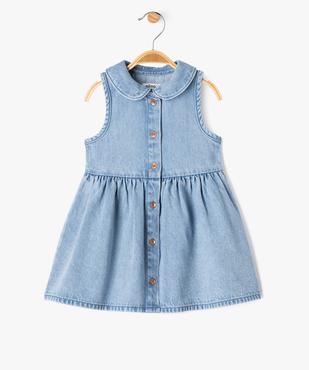 Robe en jean sans manches à col Claudine bébé fille vue1 - GEMO(BEBE DEBT) - GEMO