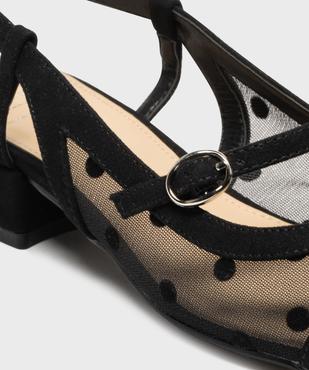 Escarpins sling-back en résille à talon plat femme - Follow Me vue7 - FOLLOW ME - GEMO