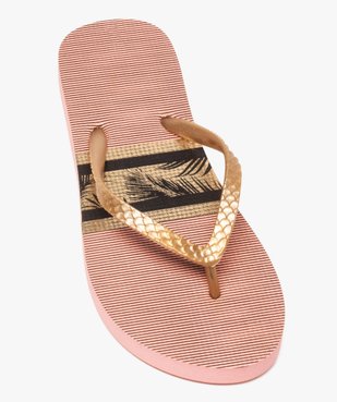 Tongs femme à brides métallisées et semelle imprimée vue5 - GEMO (PLAGE) - GEMO