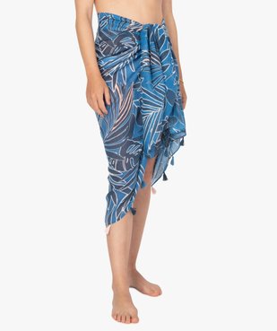 Paréo femme à motifs fleuris et finitions pompons vue1 - Nikesneakers (ACCESS) - Nikesneakers