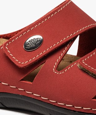 Mules femme confort unies dessus cuir à brides scratch vue6 - GEMO (CONFORT) - GEMO