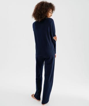Pyjama deux pièces en coton femme : chemise et pantalon vue3 - GEMO 4G FEMME - GEMO