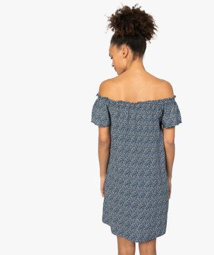 Robe femme à motifs fleuris et manches courtes vue3 - GEMO(FEMME PAP) - GEMO