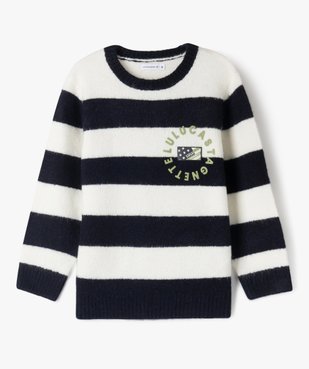 Pull rayé en maille garçon - LuluCastagnette vue1 - LULUCASTAGNETTE - GEMO