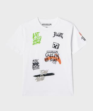 Tee-shirt manches courtes imprimé façon graffiti garçon - Minecraft vue1 - MINECRAFT - GEMO