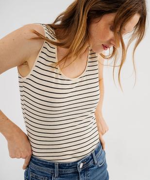 Débardeur en coton stretch à rayures femme vue2 - GEMO 4G FEMME - GEMO