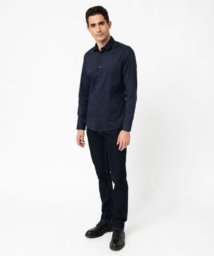 Chemise homme unie coupe slim en coton stretch vue5 - GEMO 4G HOMME - GEMO