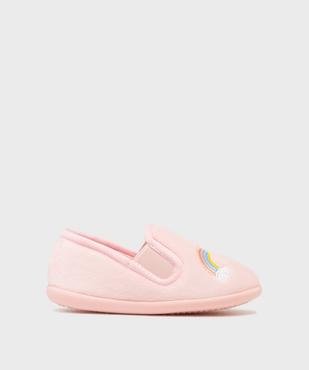 Chaussons pantoufles en velours moelleux imprimé arc-en-ciel fille vue1 - GEMO (ENFANT) - GEMO