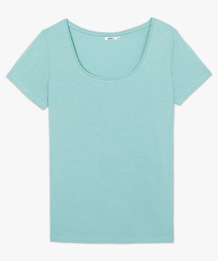 Tee-shirt femme uni à col rond 100% coton biologique vue4 - GEMO(FEMME PAP) - GEMO