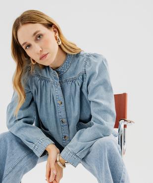 Chemise en jean coupe blouse ample femme vue1 - GEMO(FEMME PAP) - GEMO