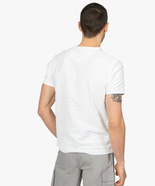 Tee-shirt homme à col tunisien en maille texturée aspect rayé vue3 - GEMO (HOMME) - GEMO