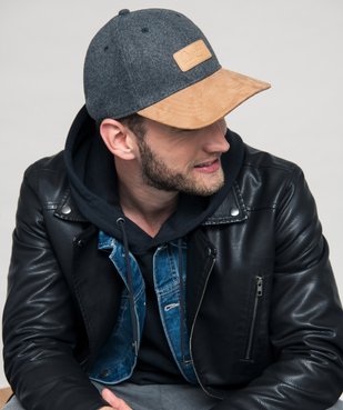 Casquette homme bicolore et bimatière vue6 - GEMO (HOMME) - GEMO