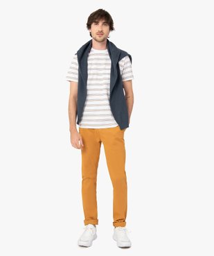 Pantalon chino homme en coton stretch vue5 - GEMO (HOMME) - GEMO