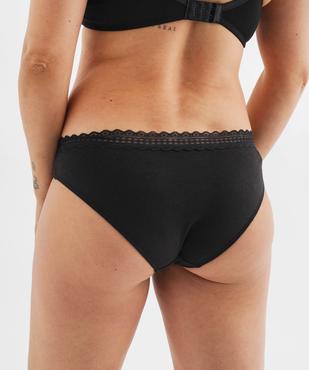 Culotte en coton stretch à ceinture dentelle élastique femme (lot de 2) vue2 - GEMO 4G FEMME - GEMO
