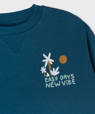 Sweat molletonné avec motif devant et dos garçon vue3 - GEMO 4G GARCON - GEMO