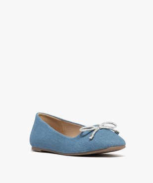 Ballerines en toile denim avec noeud scintillant femme - Valentina Baldano vue2 - VALENTINA BALDA - GEMO