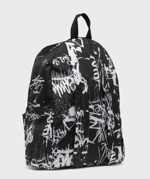 Sac à dos en toile avec inscriptions graffiti garçon vue2 - GEMO (ACCESS) - GEMO