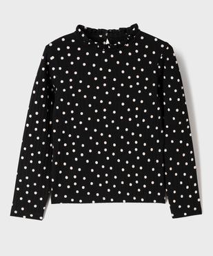 Tee-shirt manches longues imprimé avec col froncé fille vue1 - GEMO 4G FILLE - GEMO