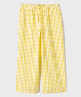 Pantalon en toile de coton gaufré à carreaux vichy femme grande taille vue1 - GEMO (G TAILLE) - GEMO