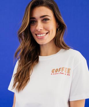 Tee-shirt manches courtes en jersey imprimé devant et dos femme vue2 - GEMO(FEMME PAP) - GEMO