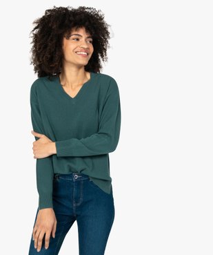 Pull femme à col V en maille ultra douce vue1 - GEMO (MAILLE) - GEMO