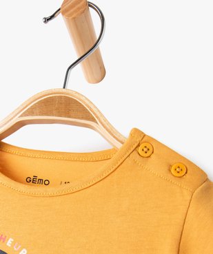 Tee-shirt bébé fille en coton à manches courtes et motif pailleté vue2 - 1E PRIX BY GEMO - GEMO