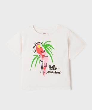 Tee-shirt manches courtes oversize avec motif fluo fille vue1 - GEMO (ENFANT) - GEMO