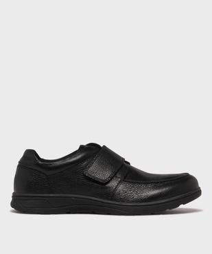 Mocassins à scratch en cuir grainé homme vue1 - G'FLEX - GEMO