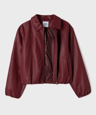 Veste courte à col chemise en cuir imitation femme vue2 - GEMO (JUNIOR) - GEMO