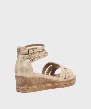 Sandales à talon compensé et talon fermé femme vue4 - EMILIA ROSA - GEMO