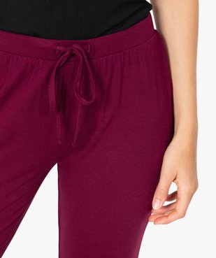 Pantalon de pyjama femme en maille fine avec bas resserré vue2 - GEMO(HOMWR FEM) - GEMO