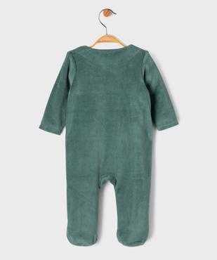 Pyjama en velours ouvert devant inscription dorée bébé vue3 - GEMO 4G BEBE - GEMO