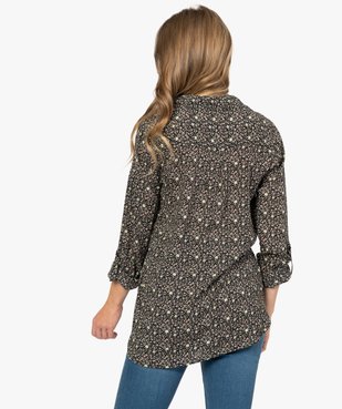 Blouse femme fluide à motifs et col v à boutons vue3 - GEMO(FEMME PAP) - GEMO