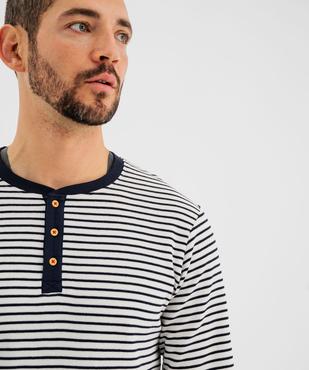 Pyjama avec haut rayé homme - LuluCastagnette vue3 - LULUCASTAGNETTE - GEMO