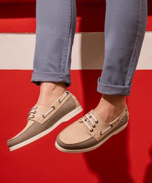 Chaussures bateau bicolore - Tanéo vue1 - TANEO - GEMO
