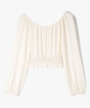 Blouse à manches longues coupe courte avec col modulable fille vue5 - GEMO (JUNIOR) - GEMO