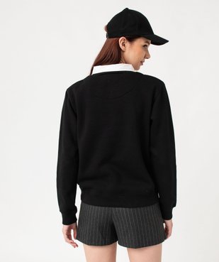 Sweat avec col chemise et motif pailleté femme - Wednesday vue3 - WEDNESDAY - GEMO