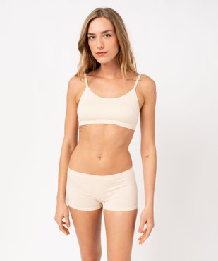 Boxer en maille extensible femme vue3 - GEMO 4G FEMME - GEMO