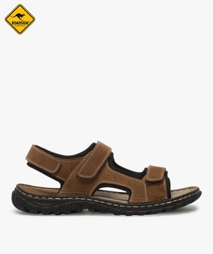 Sandales homme cuir majoritaire fermeture scratch - Roadsign vue1 - ROADSIGN - GEMO